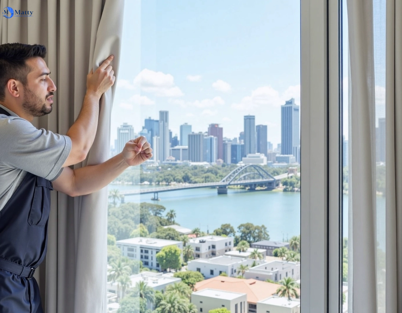 Professional curtain steam cleaning service coalfalls QLD by Matty Curtain Cleaning